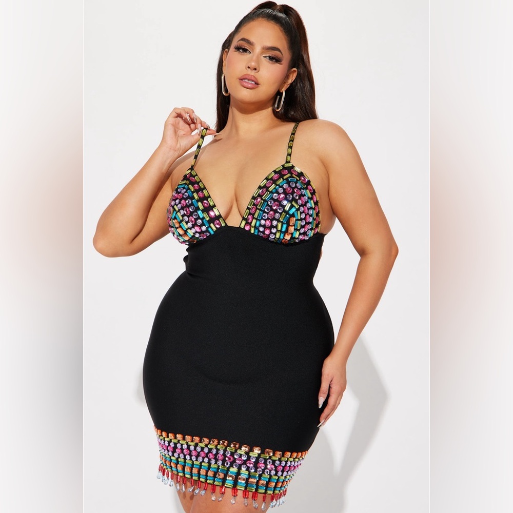 Embellished Bandage Dress